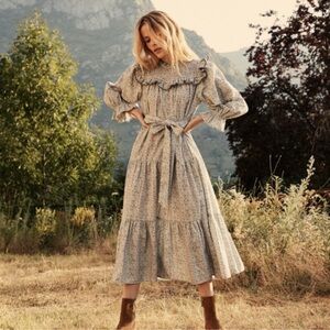 Doen Mountain Corduroy Cream California Wildflower Dress